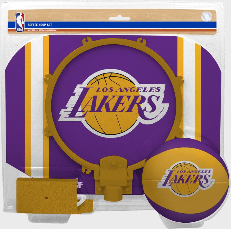 Rawlings Purple and Yellow NBA Los Angeles Lakers Softee Hoop Set With Team Logo SKU #03544220114