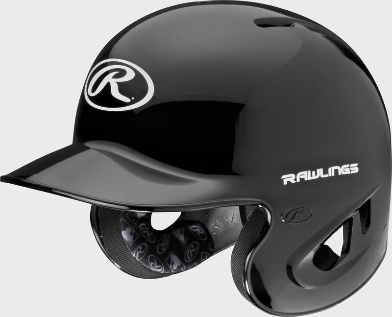 A black S90PA RPR high schoole/college batting helmet with a white Oval R logo on the front