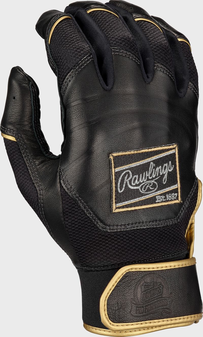 Back of a black Pro Preferred Batting Glove - PROPRFBG-BKBK