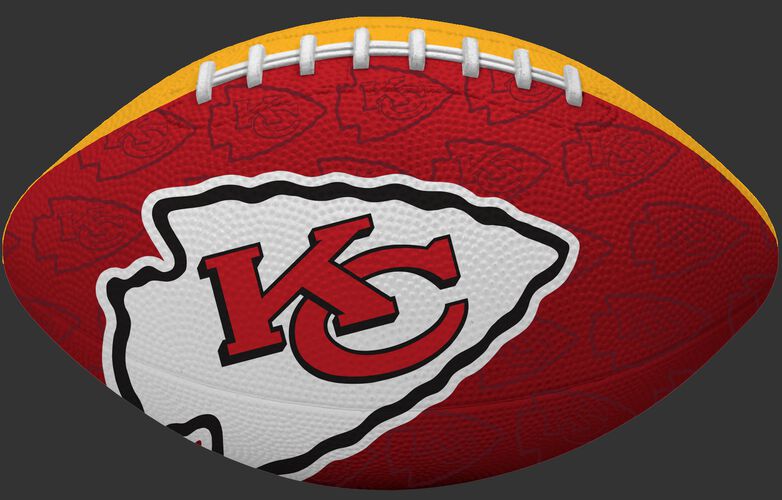Red side of a NFL Kansas City Chiefs Gridiron football with the team logo SKU #09501071122