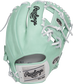 Shell back view of ocean mint and white 2021 HOH Pro Preferred Hybrid 11.5-inch infield glove image number null