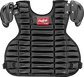 Front of a black UCPPRO-B Umpire adult chest protector with a red Rawlings patch on the chest