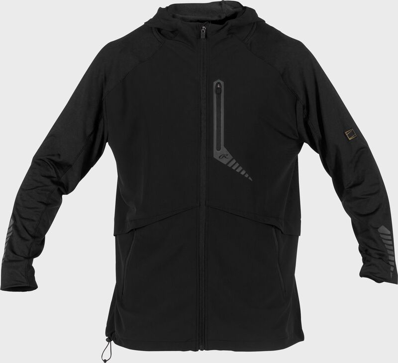 Rawlings Gold Collection Long Sleeve Cage Jacket, Adult 2XL, Black