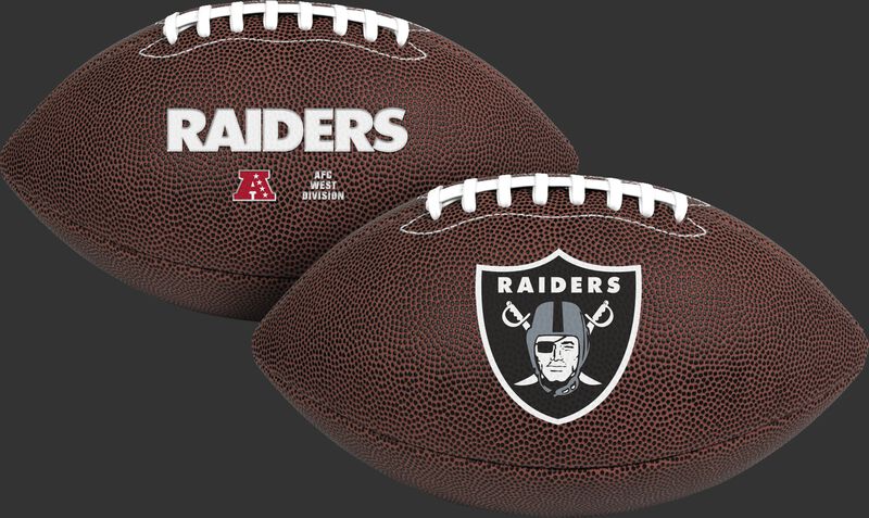 NFL Oakland Raiders Air-It-Out youth football with team name and logo SKU #08041072121