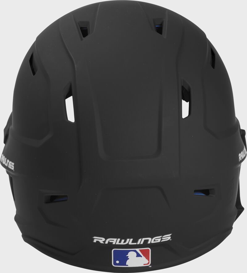 Rear view of Mach Left Handed Batting Helmet with EXT Flap | 1-Tone, Black