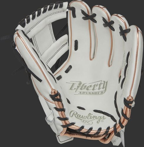 RLA715SB-2RG Rawlings Liberty Advanced Color Series glove with a white palm, white web and black laces