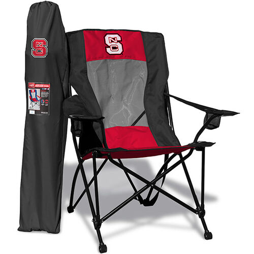 Front of Rawlings Red and Black NCAA North Carolina State Wolfpack High Back Chair With Team Logo SKU #09403041518