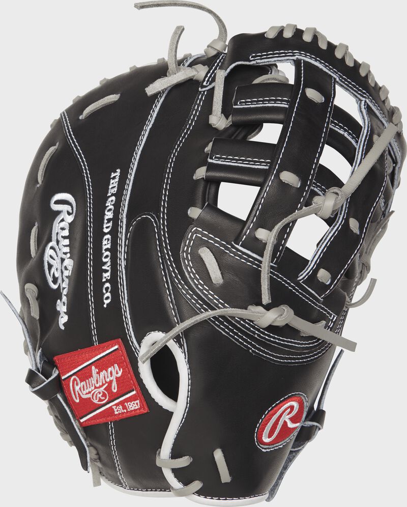 PROTM8SB-17BG 12.5-inch Heart of the Hide softball first base mitt with a black back