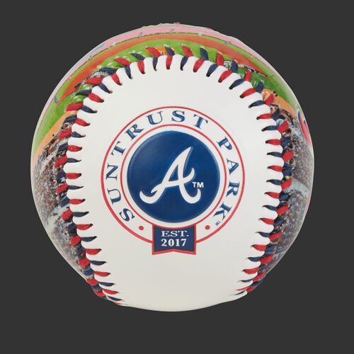 Atlanta Braves team logo on a MLB stadium baseball