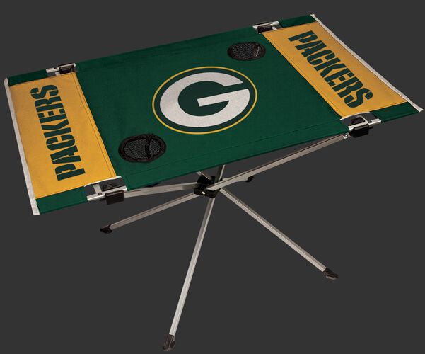 Rawlings Green and Yellow NFL Green Bay Packers Endzone Table With Two Cup Holders, Team Logo, and Team Name SKU #03391068111