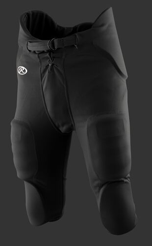 Front of Rawlings Black Adult Integrated Football Pant - SKU #F3500P