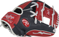 Web back view of black, red, and white 2022 Breakout 11.5-inch infield glove image number null