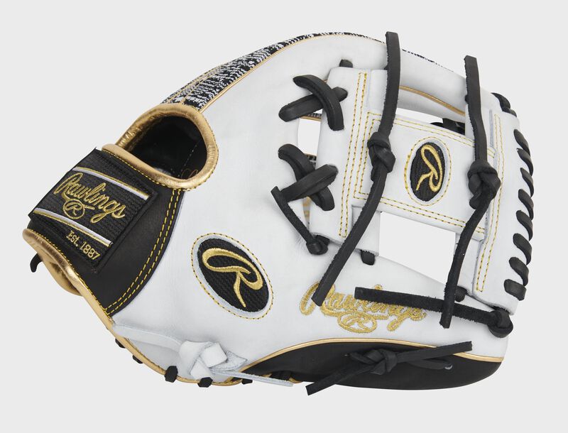 Thumb of a white HOH exclusive 11.5-inch infield glove with a white I-web - SKU: PRO204-2WBZ loading=