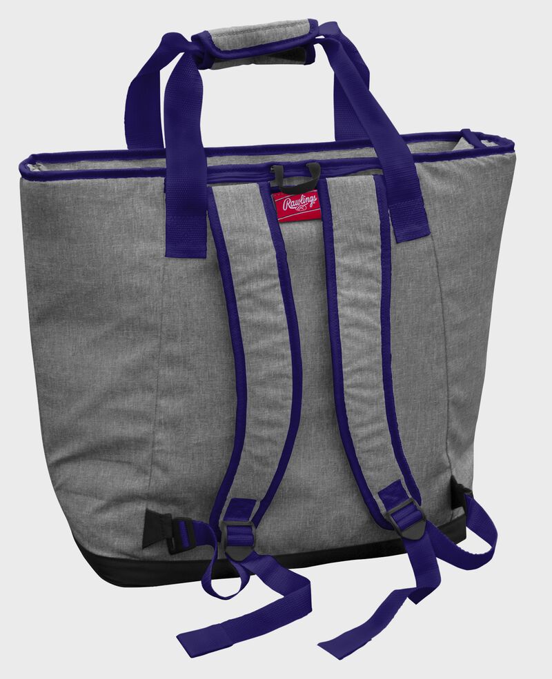 Back of a gray Baltimore Ravens tote cooler