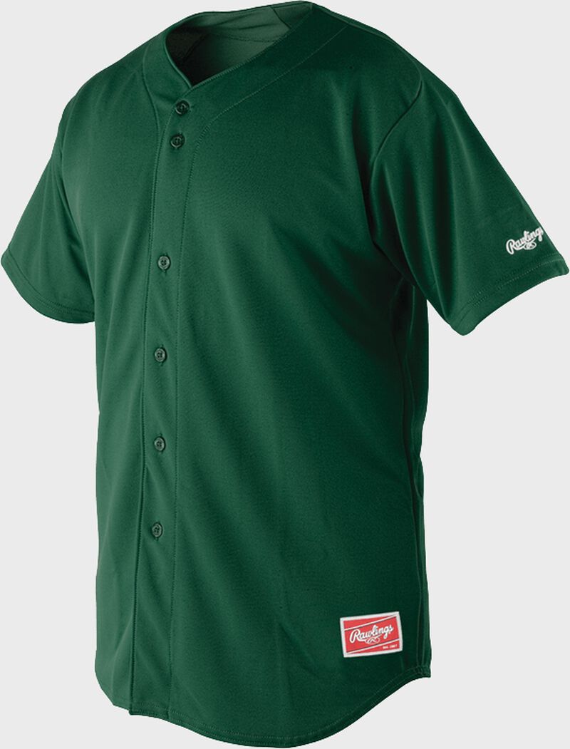 Front of Rawlings Dark Green Adult Short Sleeve Jersey  - SKU #RBJ150