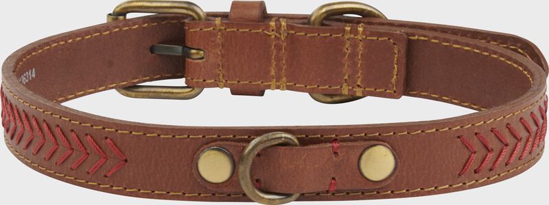 Rawlings Baseball Stitch Leather Dog Collar