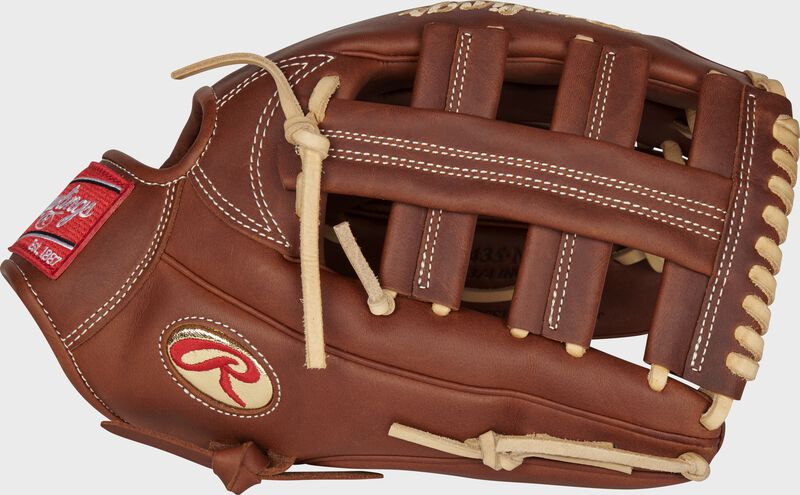 Web back view of timberglaze Gameday 57 Series Nick Markakis Heart of the Hide glove