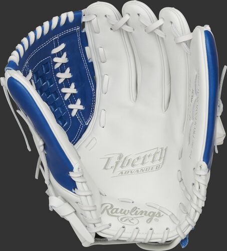 RLA125-18R Rawlings Liberty Advanced Color Series glove with a white palm and white laces