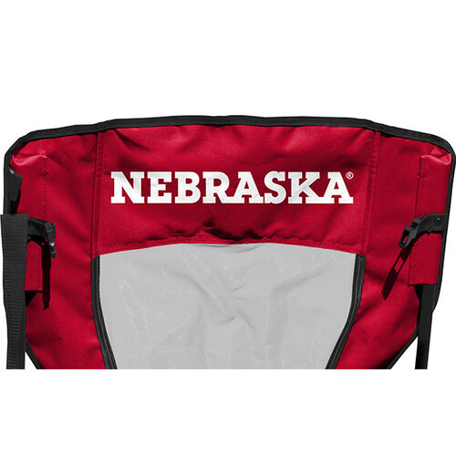 Back of Rawlings Red and Black NCAA Nebraska Cornhuskers High Back Chair With Team Name SKU #09403089518