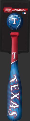Rawlings Texas Rangers Softee Mini Bat and Ball Set in Team Colors With Team Name and Logo On Front SKU #01160022114