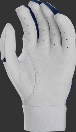White palm of a white/navy Rawlings 5150 batting glove - SKU: BR51BG-N