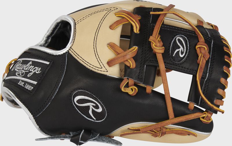 Thumb of a camel/black Heart of the Hide R2G 11.5" infield glove with a black I-web - SKU: PRORNP4-2CB