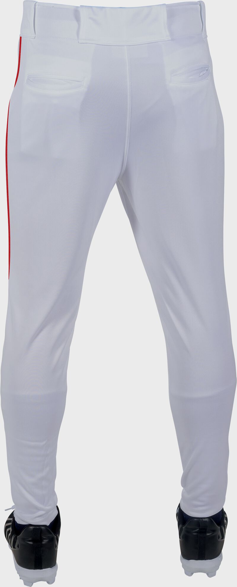 Rawlings Launch Jogger Fit Piped Baseball Pants, Youth M, White/Scarlet
