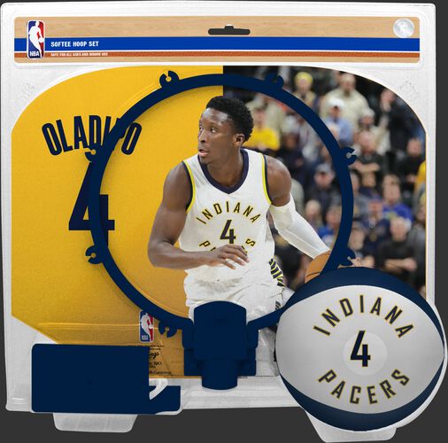 A NBA Indiana Pacers Victor Oladipo softee hoop set with a picture of Oladipo on the backboard - SKU: 03544543511