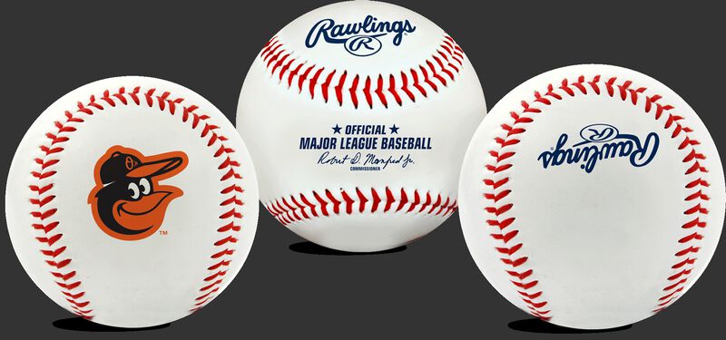 3 views of a MLB Baltimore Orioles baseball