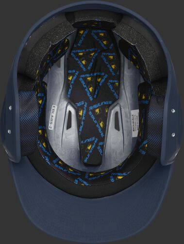 Inside of a MCH07A Rawlings Mach helmet with black foam padding