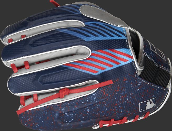 3D molded back of a REV1X 11.5-Inch infield glove with a sublimated design back - SKU: REV204-2X