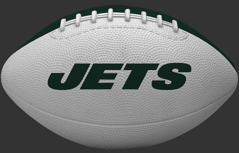 White side of a New York Jets Gridiron tailgate football with team name SKU #09501079122