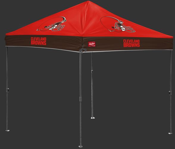 An orange/brown NFL Cleveland Browns 10x10 canopy with team logos on each side - SKU: 02231064111