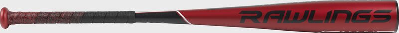 US955 5150 USA -5 baseball bat with a red barrel and black/red batting grip