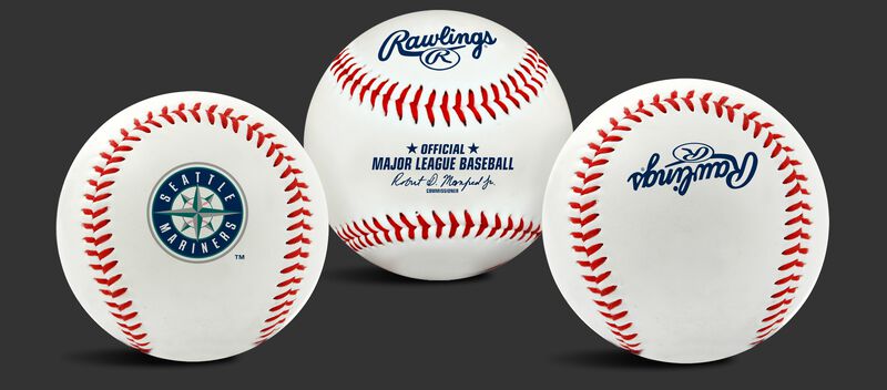 3 views of a MLB Seattle Mariners baseball