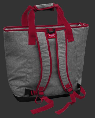 Back of an Oklahoma Sooners tote cooler with backpack straps - SKU: 10323045111
