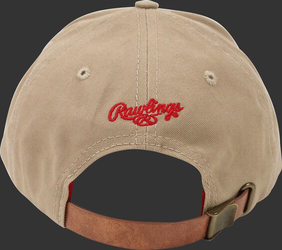 Back of Rawlings Women's Change Up Khaki Baseball Stitch Oval-R Logo Hat - SKU #RC40000-252