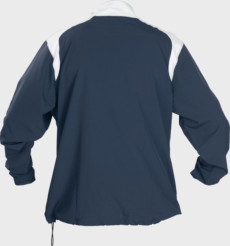 Back of Rawlings Navy Adult Long Sleeve Quarter-Zip Jacket - SKU #FORCEJ-B-88