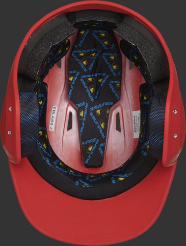 Inside of a MCH07A Mach Alpha helmet with black foam padding