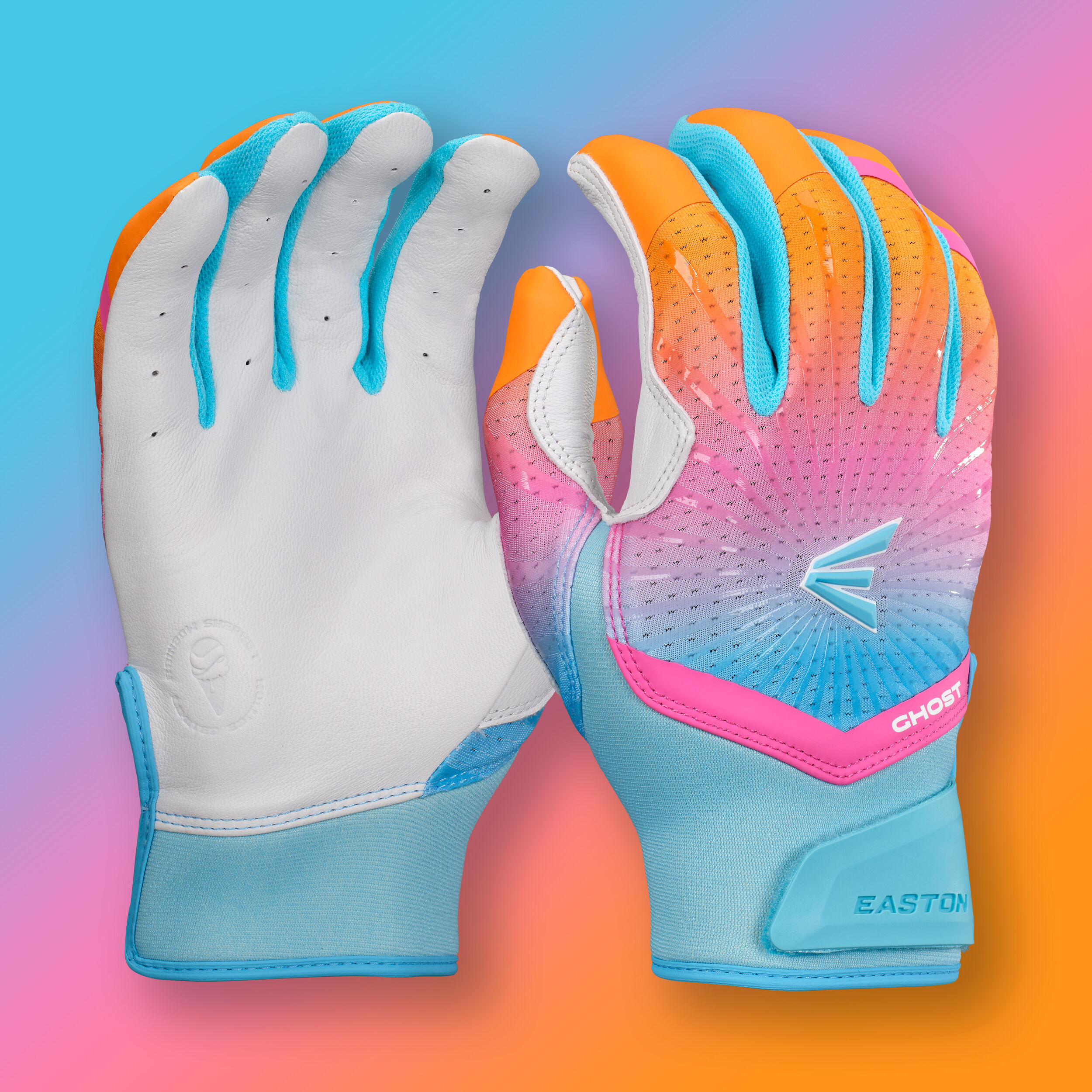 Easton Ghost Ethos Rainbow Sherbet Fastpitch Batting Gloves