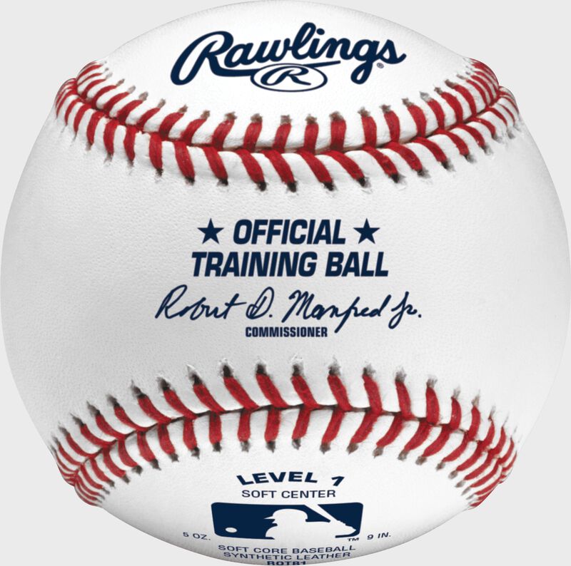 A Rawlings Official League level 1 training baseball - SKU: ROTB1