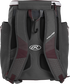 Back of a maroon Rawlings Impulse baseball backpack with gray shoulder straps - SKU: IMPLSE-MA image number null