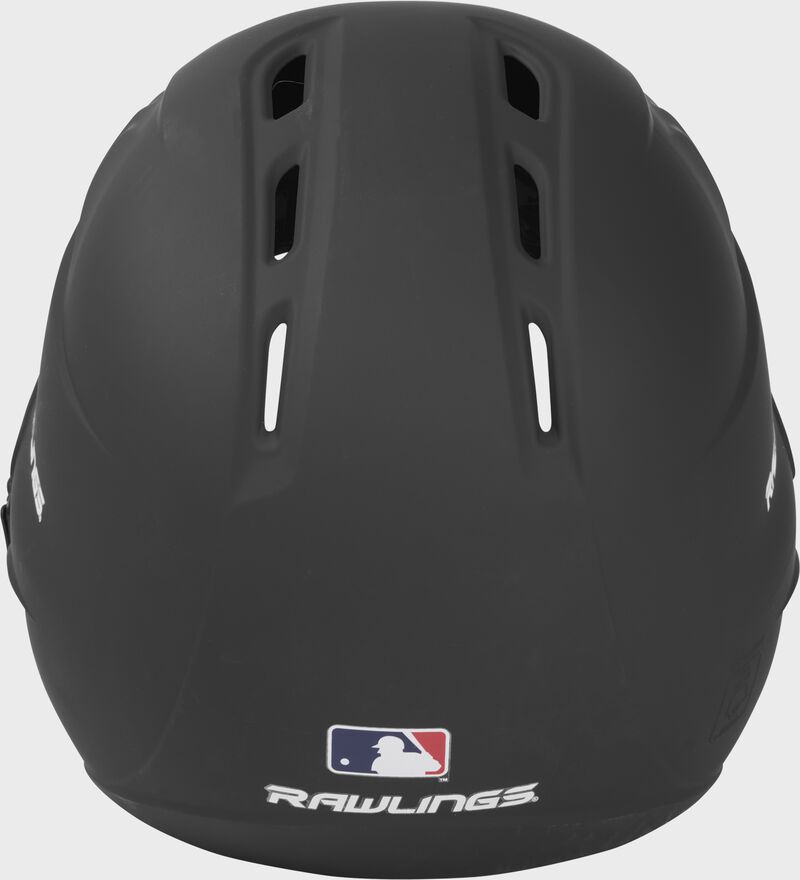 Back view of Black R16 Reverse Matte Batting Helmet | Junior & Senior - SKU: R6R07