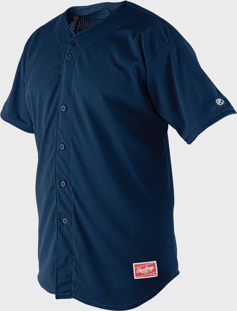 Front of Rawlings Navy Adult Short Sleeve Jersey - SKU #RBJ167 loading=