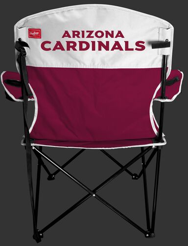 Back of Rawlings Red and White NFL Arizona Cardinals Lineman Chair With Team Name SKU #31021081111