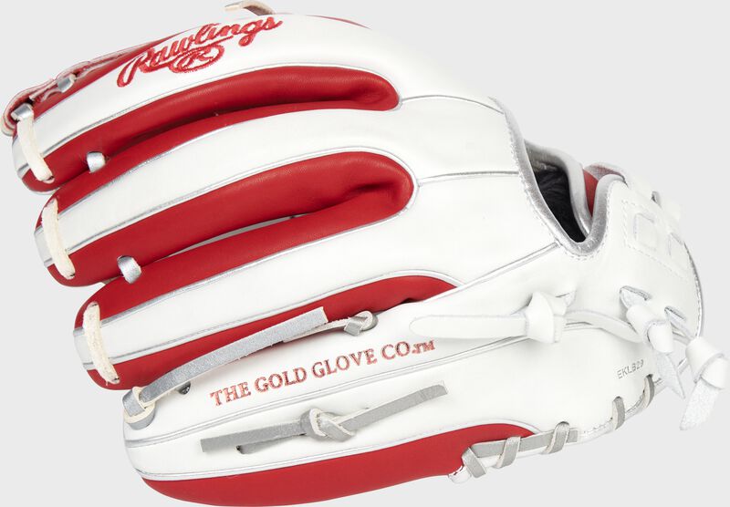 Back of a white/scarlet Rawlings Liberty Advanced 11.75-inch Color Series glove - SKU: RLA715SB-31WSP loading=