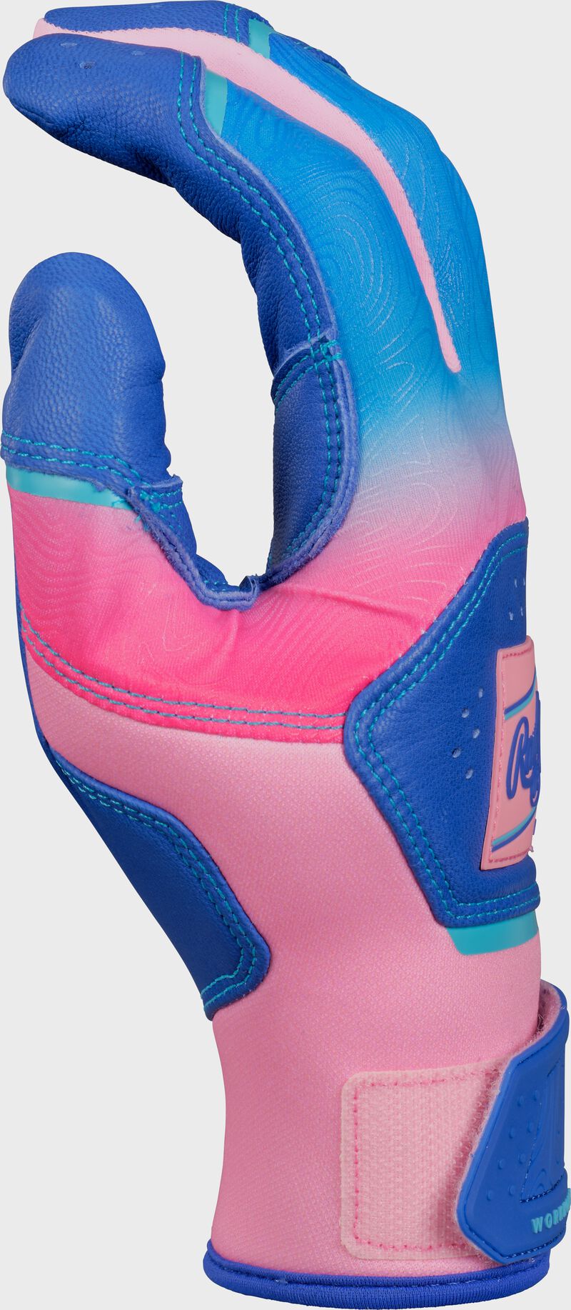 Rawlings Workhorse Fun Burst Batting Gloves, Royal/Pink, Youth S loading=