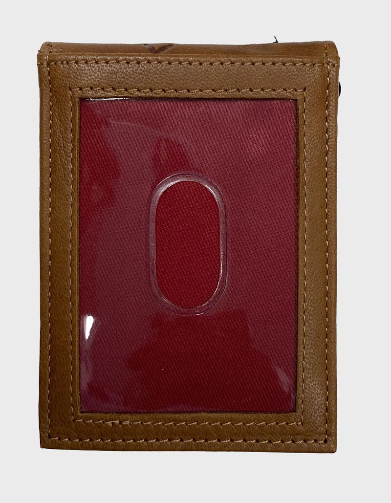 Back of Tan Debossed Stitch Front Pocket Wallet | SKU:RPW009-204