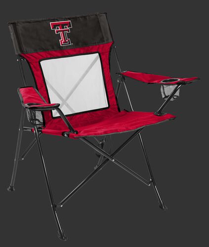 Front of Rawlings Scarlet and Grey NCAA Texas Tech Red Raiders Game Changer Chair With Team Logo SKU #00643063111