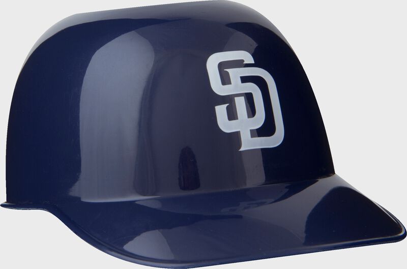 Front of Rawlings Navy Blue MLB San Diego Padres Snack Size Helmets With Team Logo SKU #01950019121